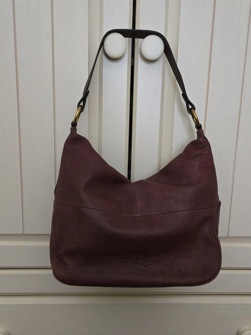 Stylish Women's Hobo Bag in Deep Burgundy